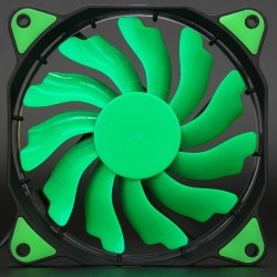 LED Illuminated Computer Cooler 120mm 12cm 4 + 3 Pin Cooling Fan Ultra Silent GREEN Gaming